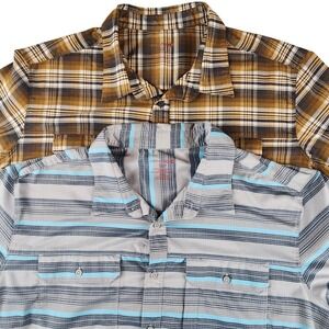 Swiss Tech Mens 2XL Short Sleeve Button Down Shirt Lot Of 2 Lightweight Casual